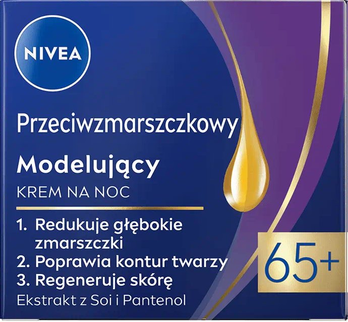 Крем для обличчя Nivea нічний проти зморщок + контуринг 65+, 50 мл