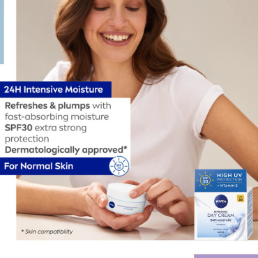 Крем для обличчя Nivea денний освіжаючий SPF30 для нормальної шкіри 50 мл фото 6
