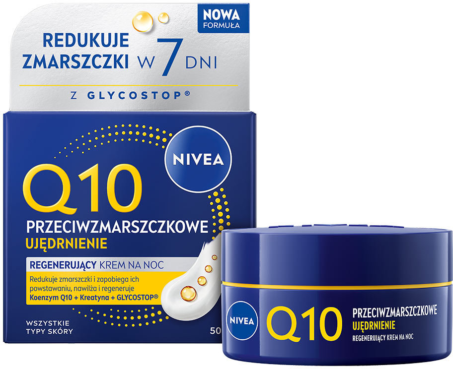 Крем для обличчя нічний NIVEA Q10 Power проти зморщок з коензимом Q10 відновлюючий 50 мл