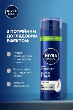 Піна для гоління NIVEA MEN Гідродогляд з алое вера та провітаміном B5, 200 мл фото 2