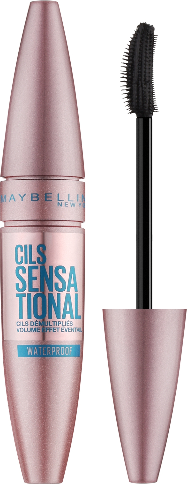 Туш для вій MaybellineLash Sensational водостійка для досконалого об’єму, 9,4мл чорна, 9
