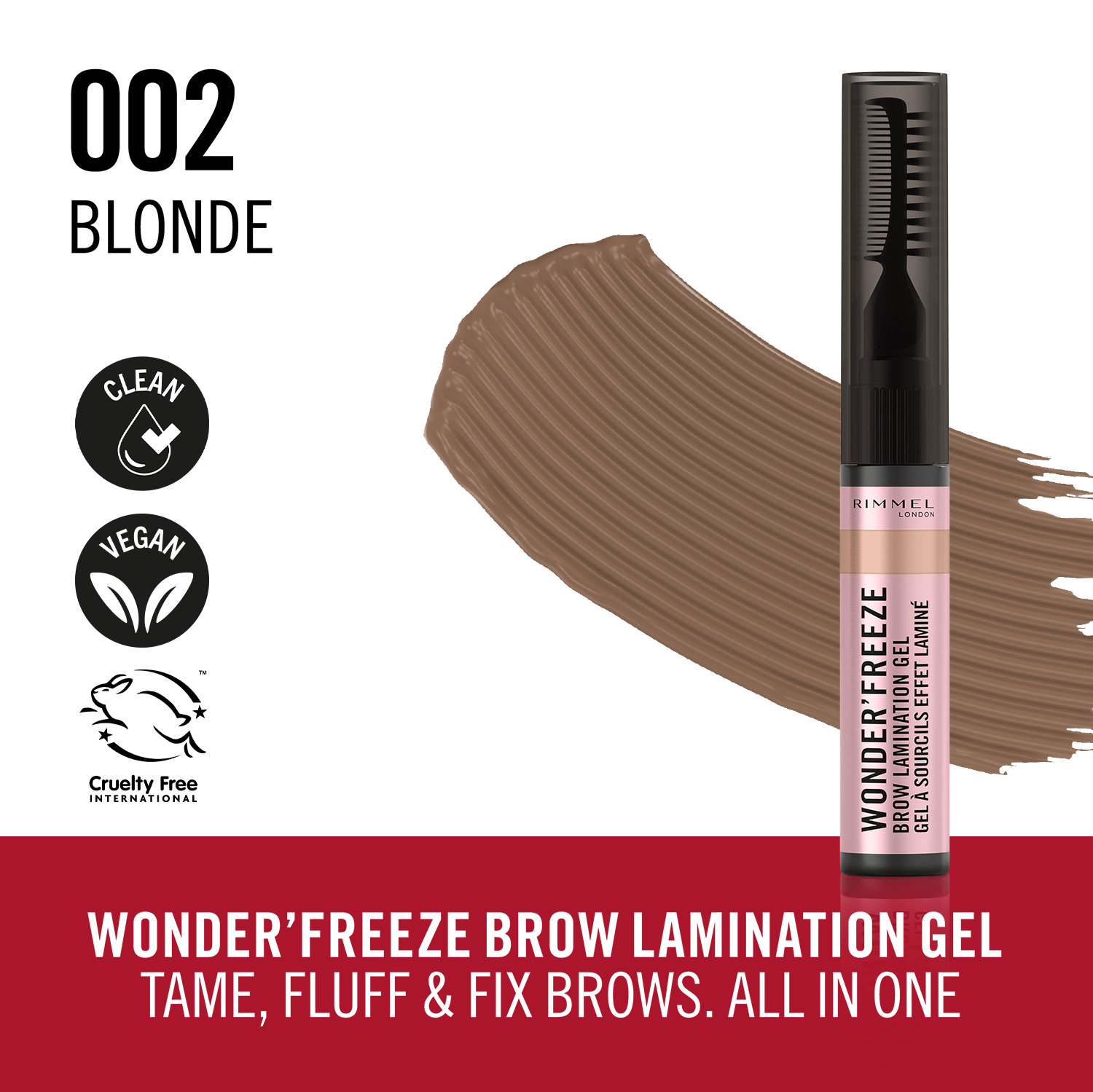 Гель для ламинирования бровей Rimmel Wonder'Freeze 002 Blonde 6 г фото 2
