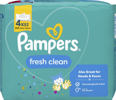 Детские влажные салфетки Pampers Fresh Clean 208 шт.