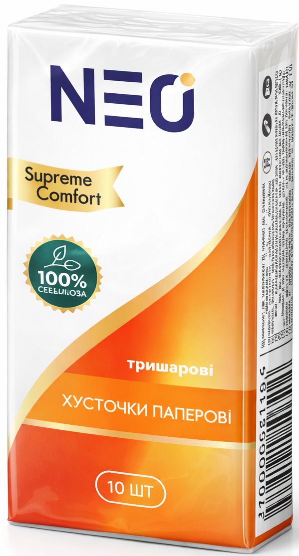 Neo Хусточки паперові тришарові, 10шт