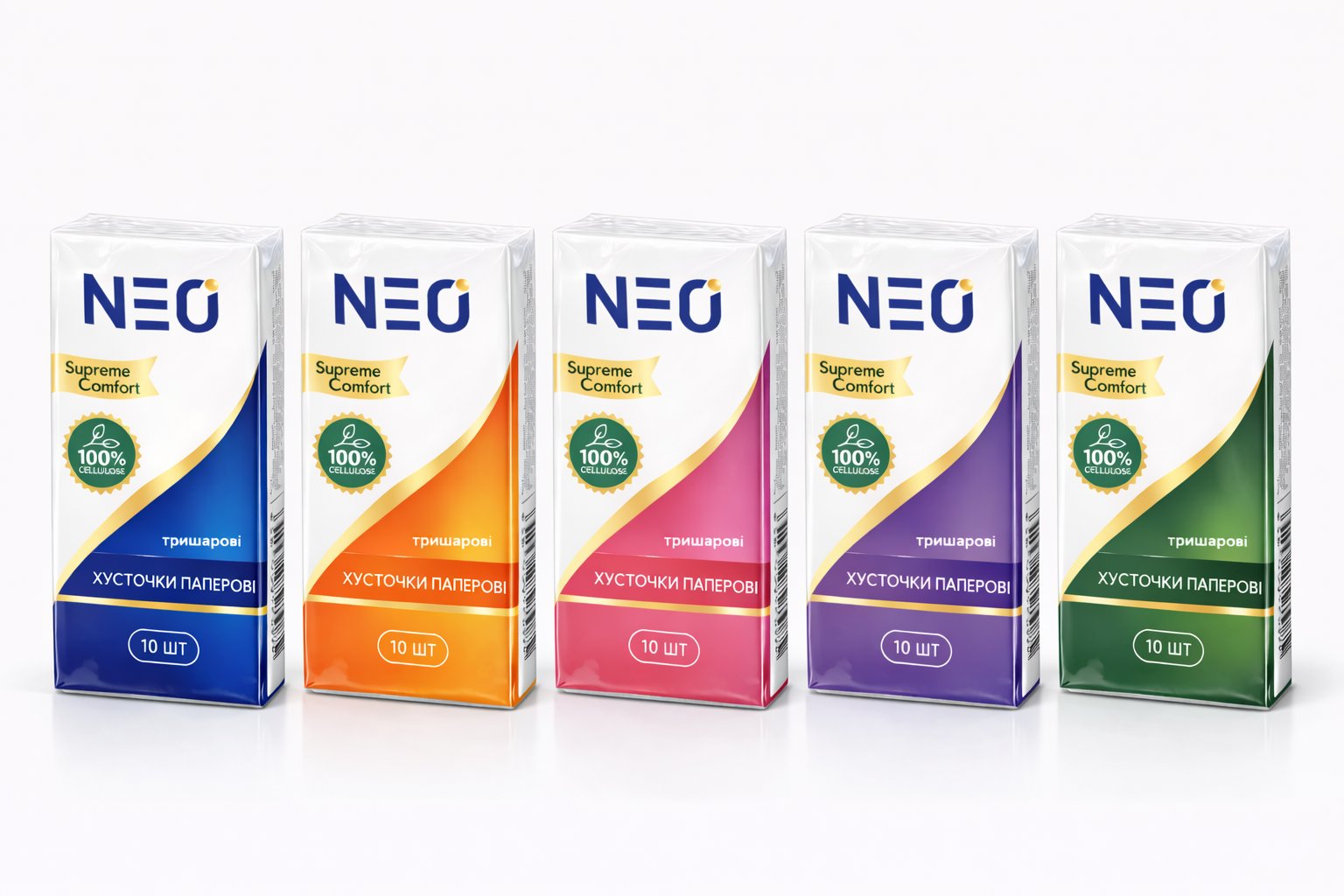 Хусточки паперові NEO Supreme Comfort тришарові в асортименті 10 шт. фото 5