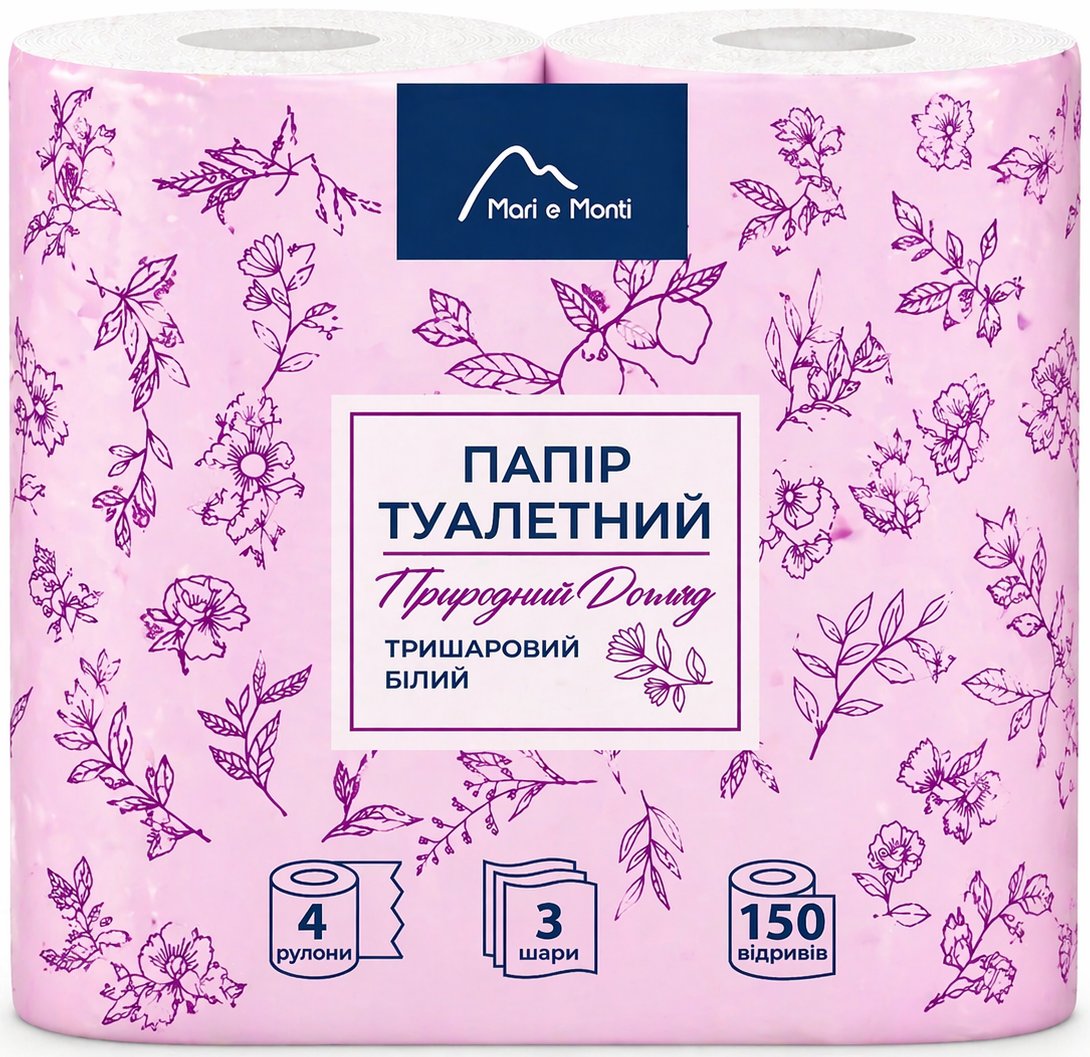 MARI e MONTI туалетний папір тришаровий, 4шт