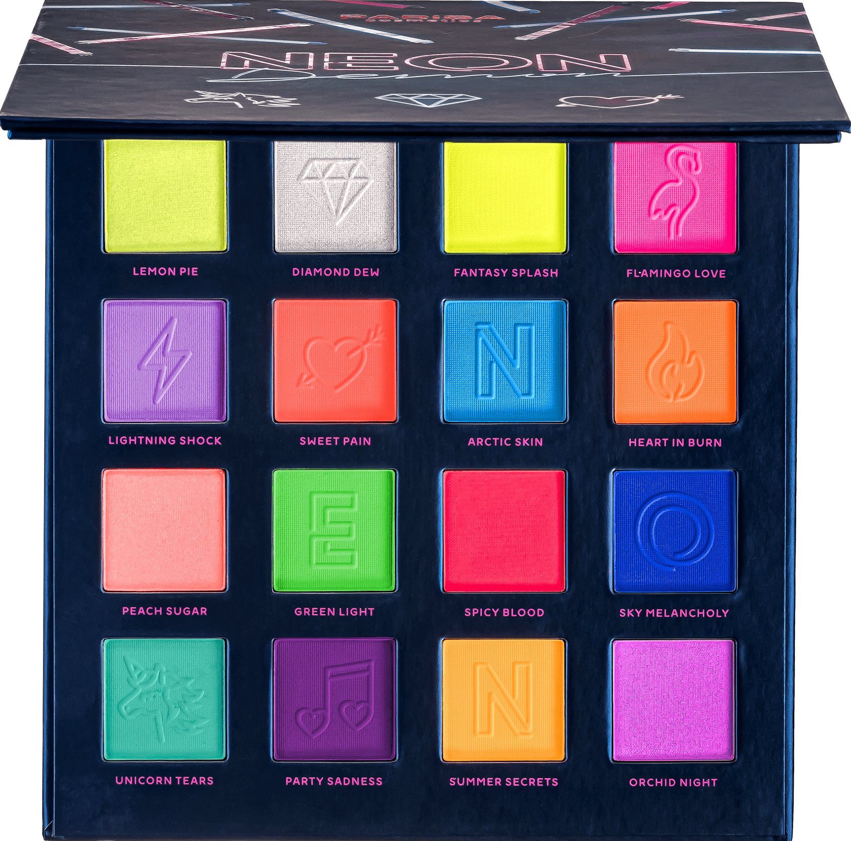 Набір тіней PARISA Mystery E716, 16 кольорів № 4 Neon