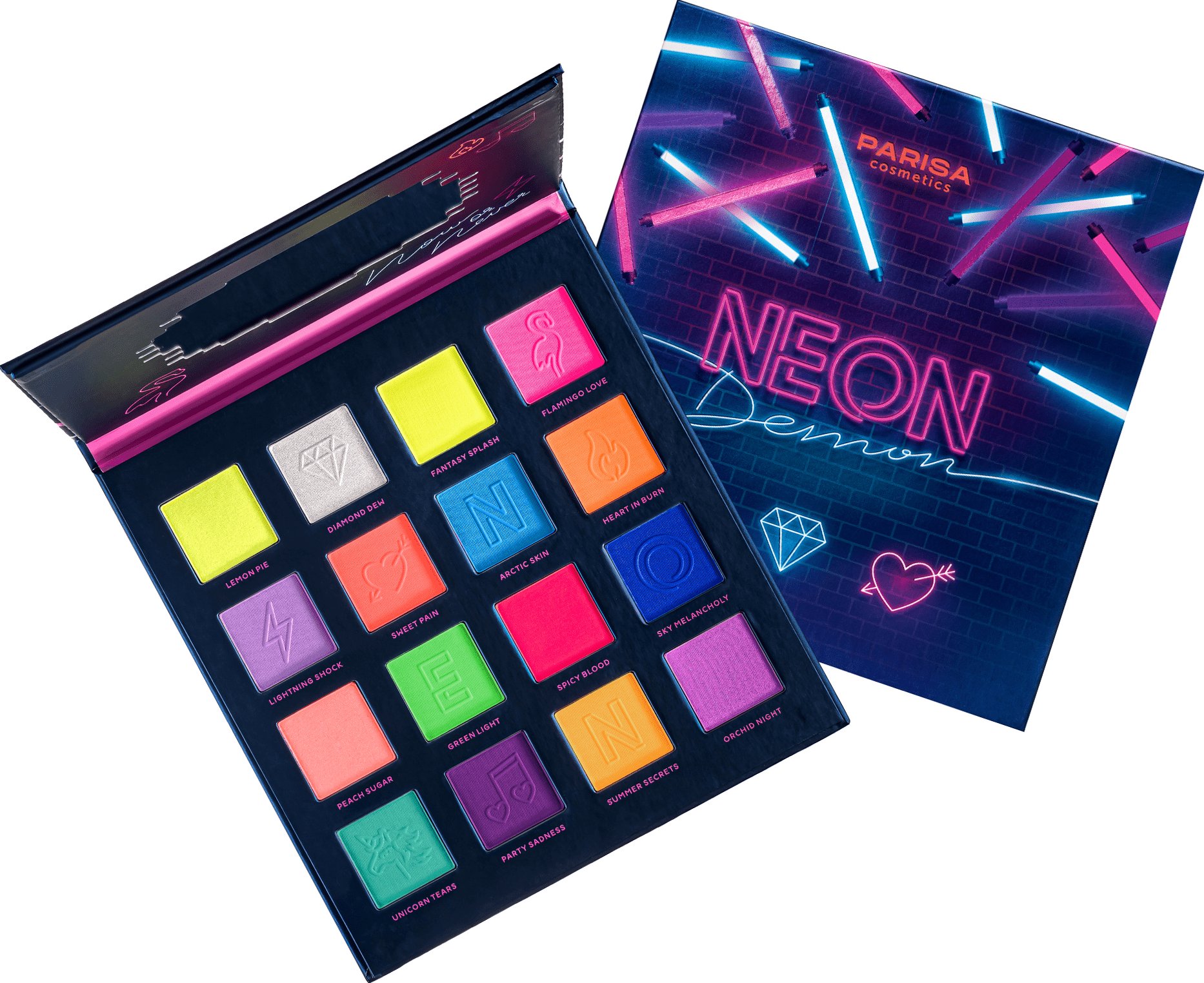 Набір тіней PARISA Mystery E716, 16 кольорів № 4 Neon - купити за