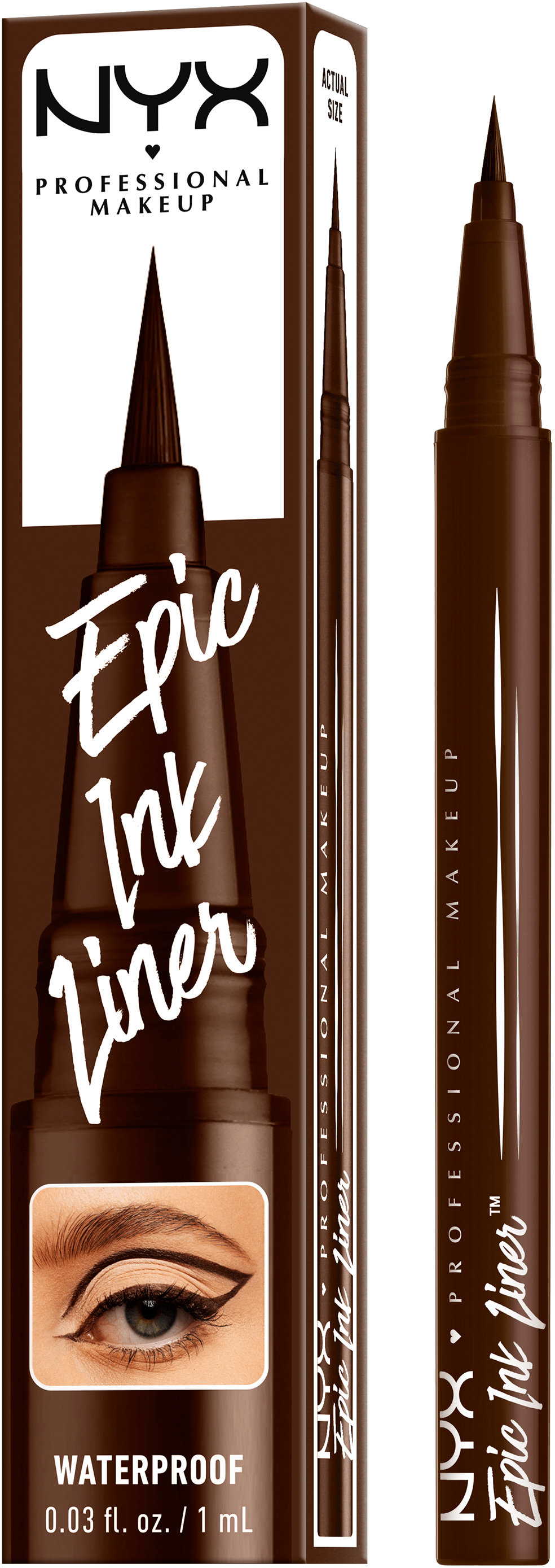 Подводка-фломастер для глаз NYX Professional Makeup Epic Ink 04 Milk Chocolate , 1 мл фото 3
