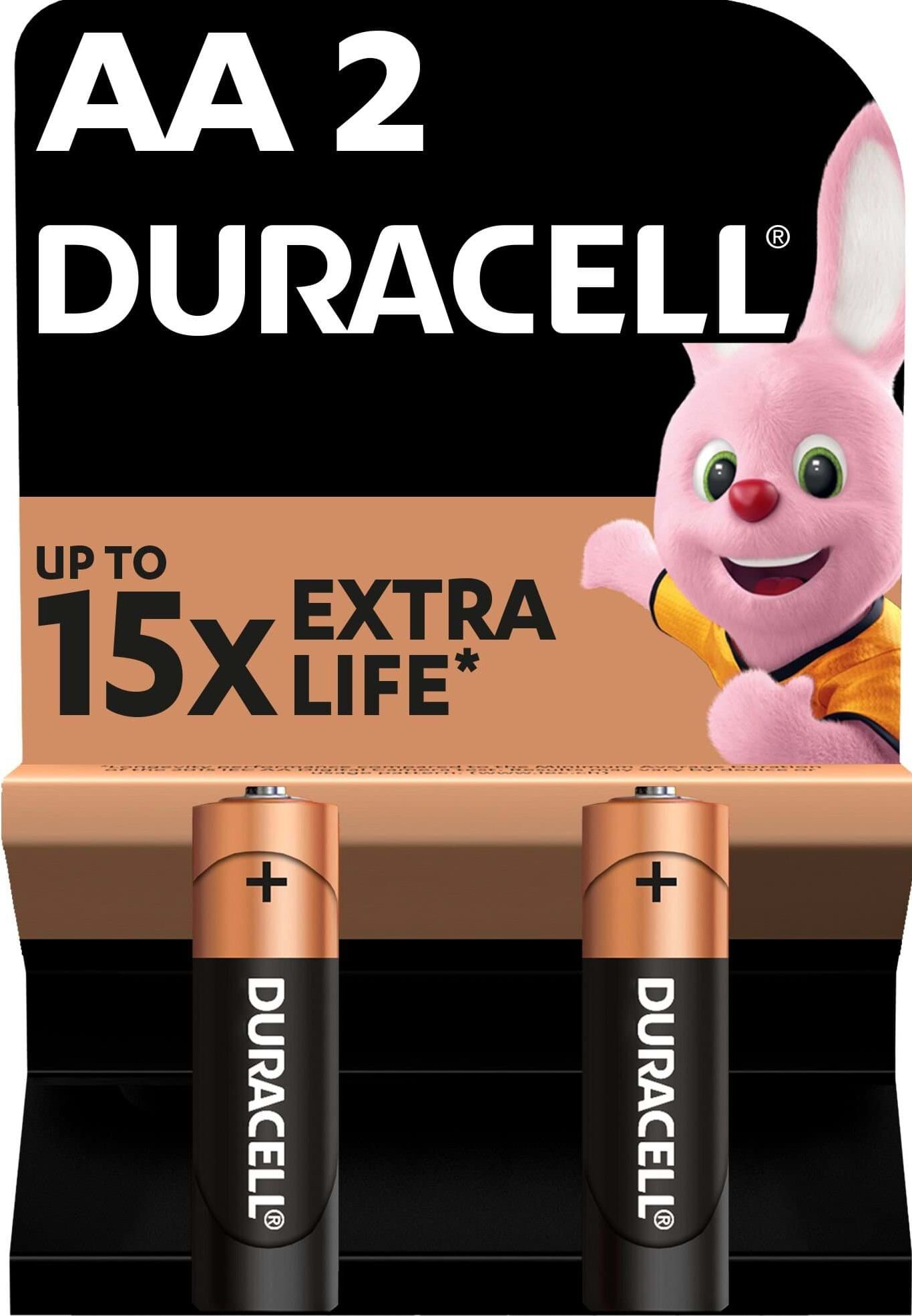 Лужні батарейки DURACELL Basic AA в упаковці 2 шт.