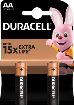 Щелочные батарейки DURACELL Basic AA в упаковке 2 шт.