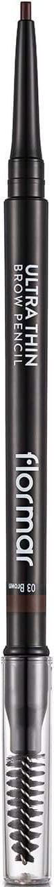 Карандаш для бровей FLORMAR Ultra Thin Brow Pencil brown автоматический со щёточкой 003, 0.14 г