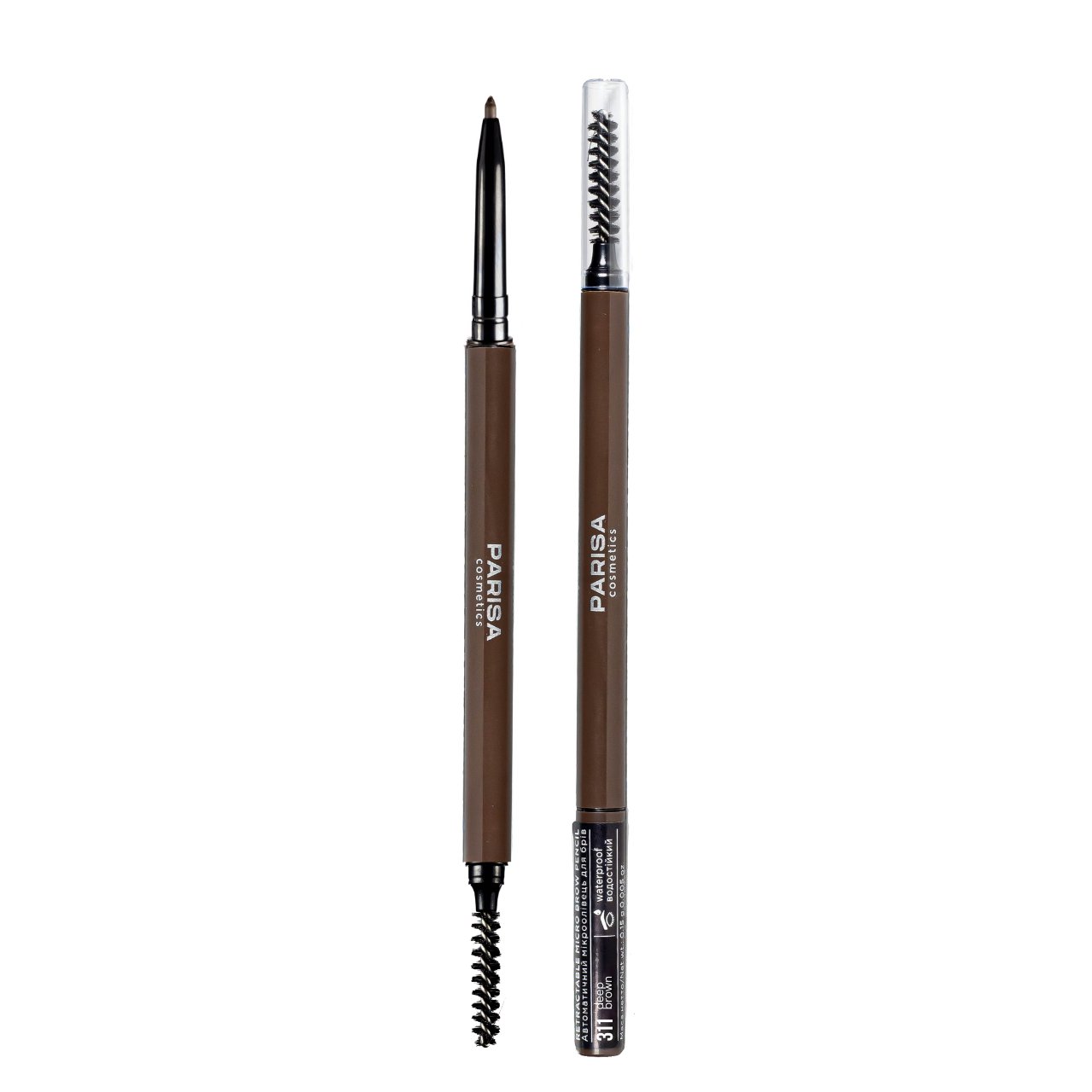 Карандаш для бровей PARISA Cosmetics Micro Brow Pencil механический водостойкий № 311 Темно-коричневый 0.85 г фото 1