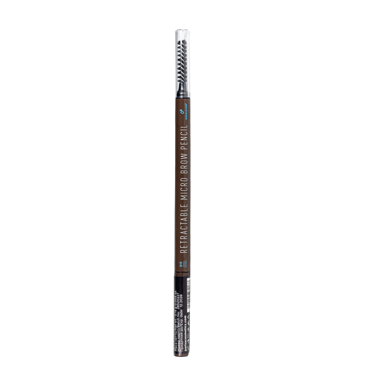 Карандаш для бровей PARISA Cosmetics Micro Brow Pencil механический водостойкий № 311 Темно-коричневый 0.85 г фото 3