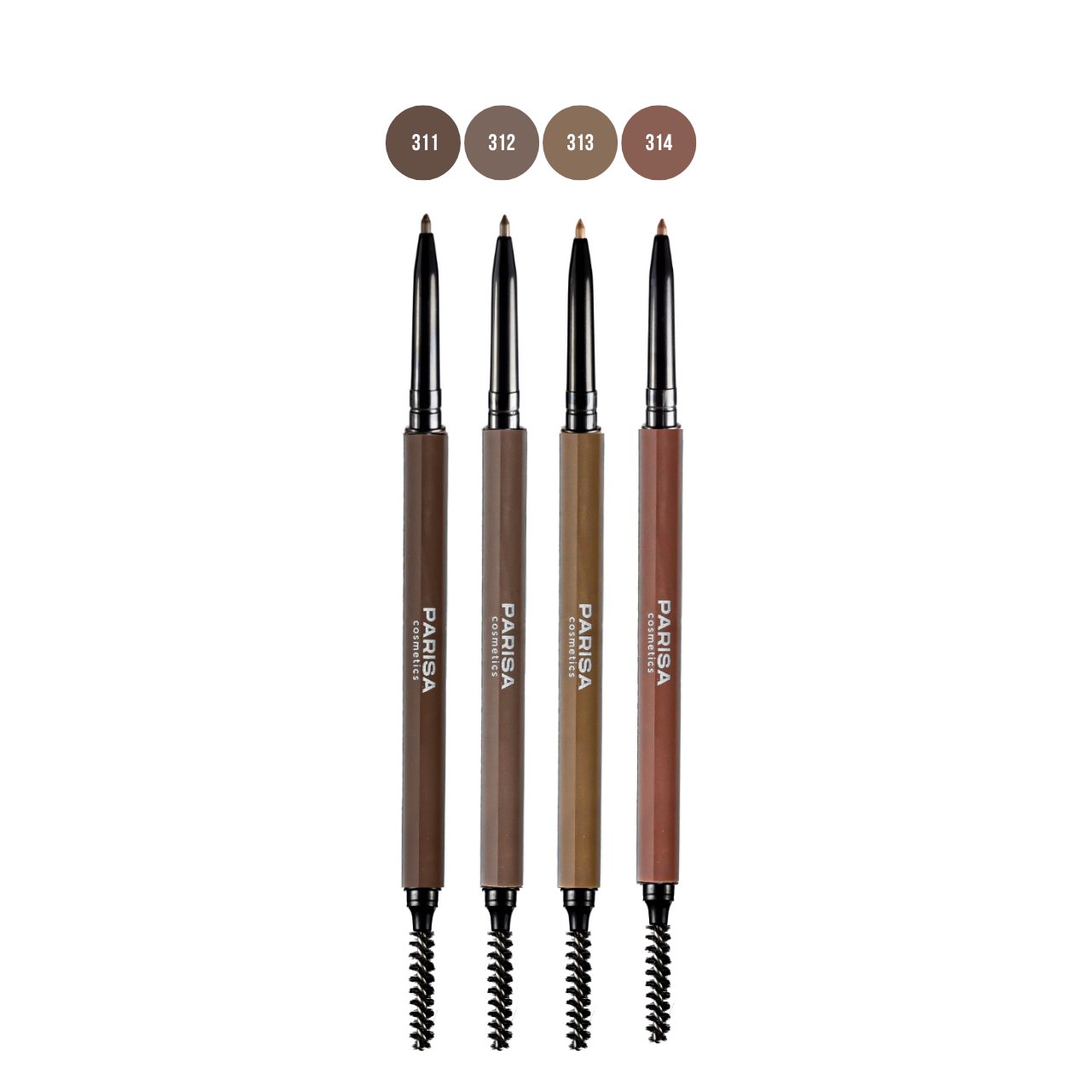 Карандаш для бровей PARISA Cosmetics Micro Brow Pencil механический водостойкий № 311 Темно-коричневый 0.85 г фото 5