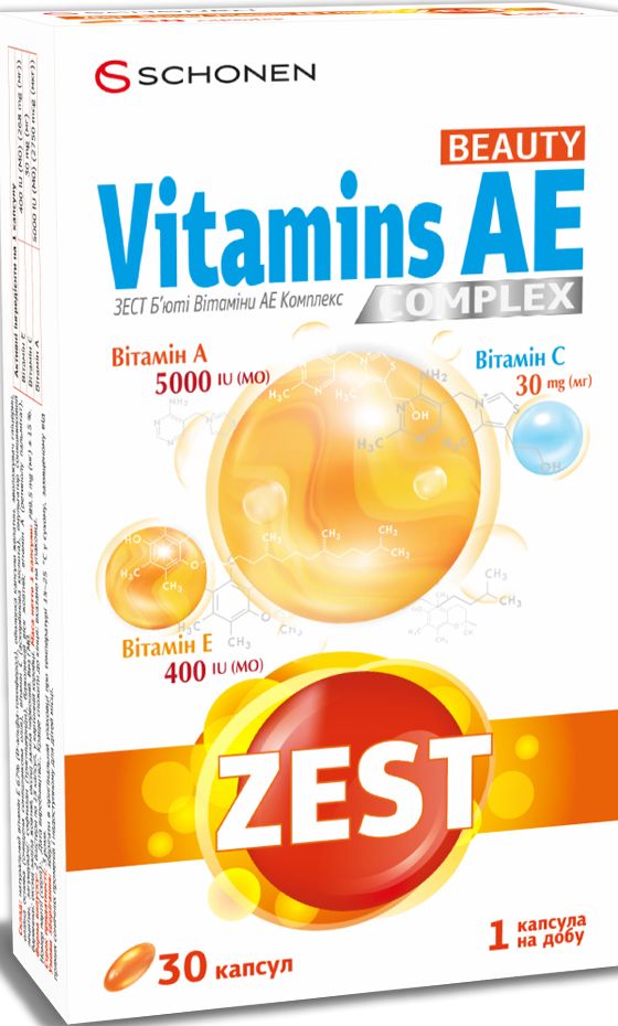 Б’юті вітаміни Zest АЕ Комплекс 30 шт. фото 3