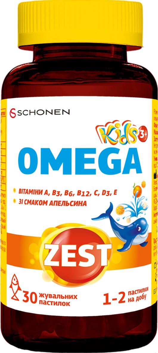 Кідс омега Zest жувальні пастилки 30 шт.