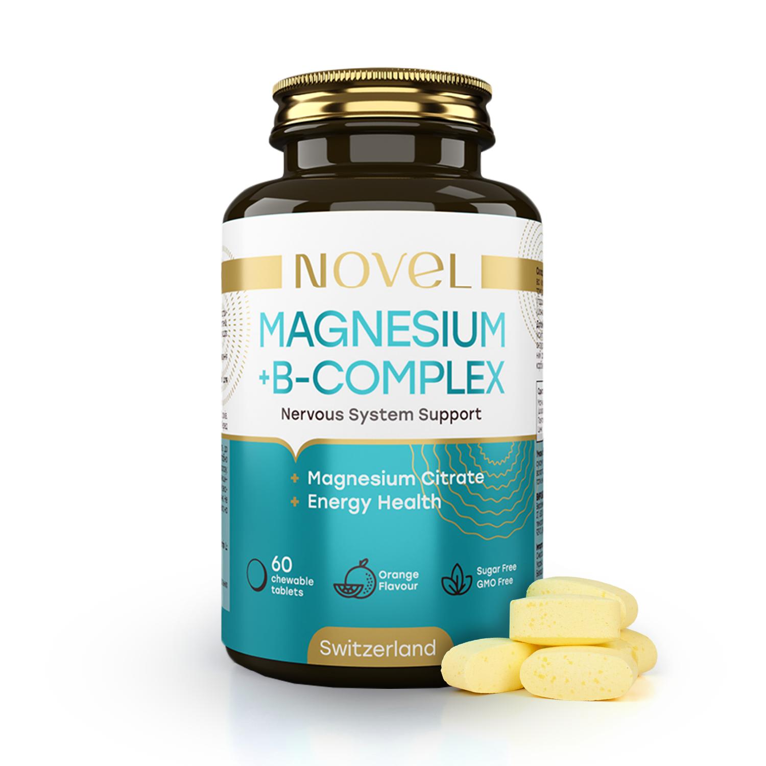 Диетическая добавка Novel Magnesium + B-complex 60 жевательных таблеток