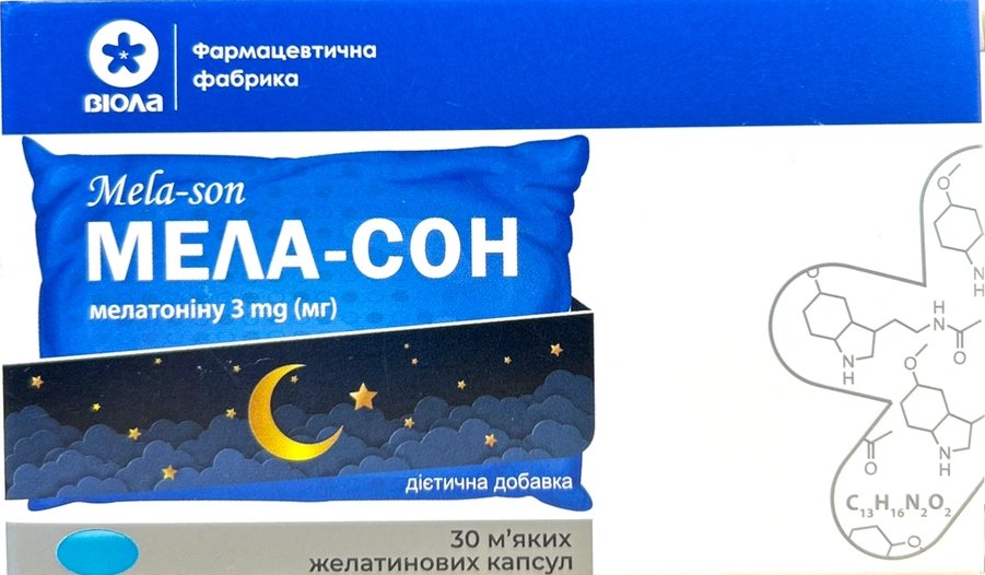Дієтична добавка Віола Mela-son желатинові капсули 30 шт. фото 1