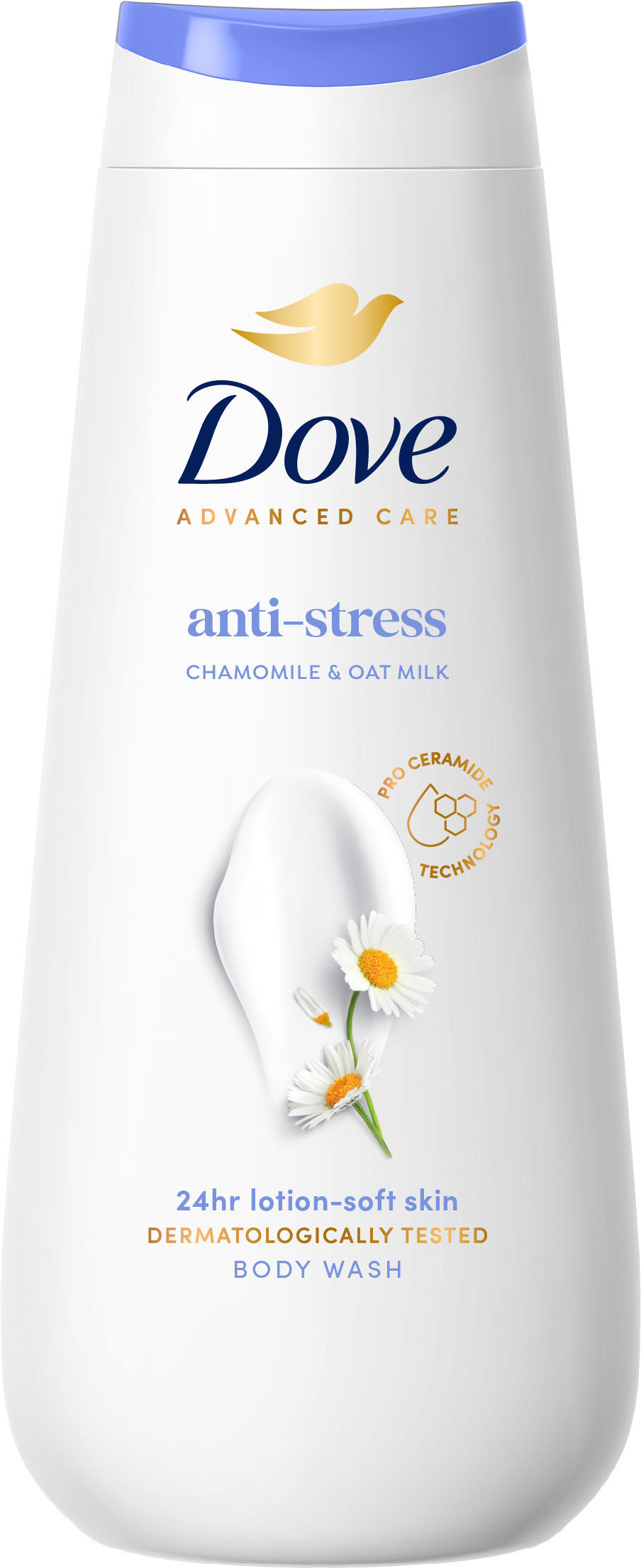 Крем-гель для душу Dove Advanced Care Антистрес з блакитною ромашкою та вівсяним молоком 225 мл