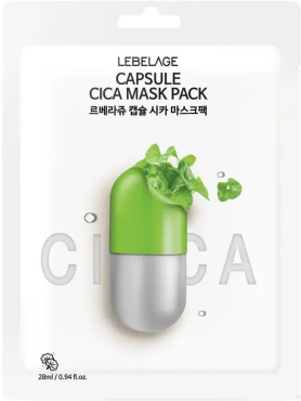 Маска для лица тканевая Lebelage Capsule с экстрактом азиатской центеллы 28 мл