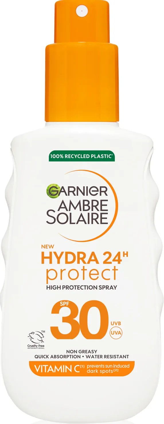 Солнцезащитный спрей-молочко Garnier Ambre Solair для тела и лица водостойкий SPF 30, 150 мл