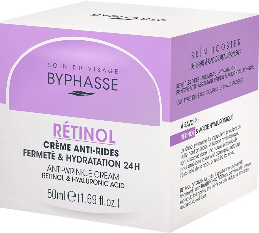Крем для обличчя Byphasse Anti-Wrinkle проти зморшок з ретинолом та гіалуроновою кислотою 50 мл