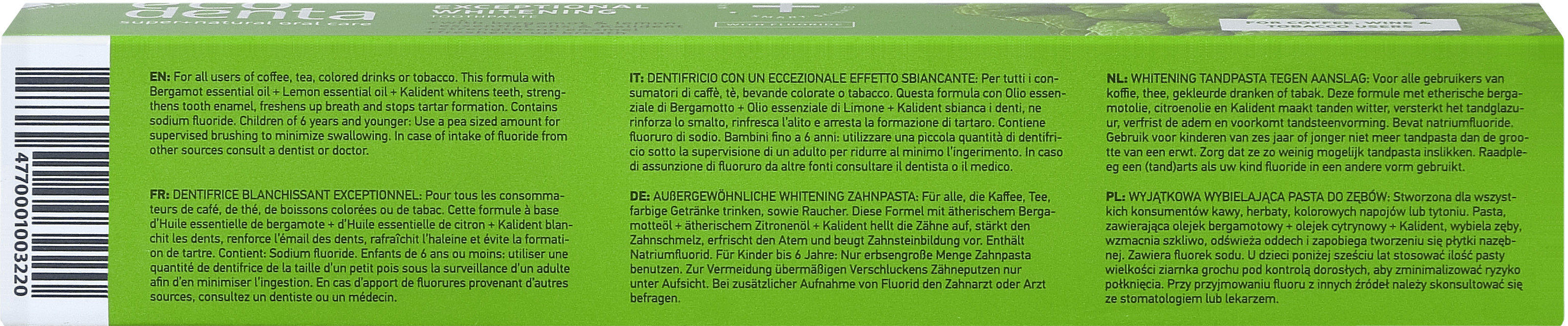 Зубна паста Ecodenta Expert Line Exceptional Whitening з ефірними оліями 75 мл фото 3