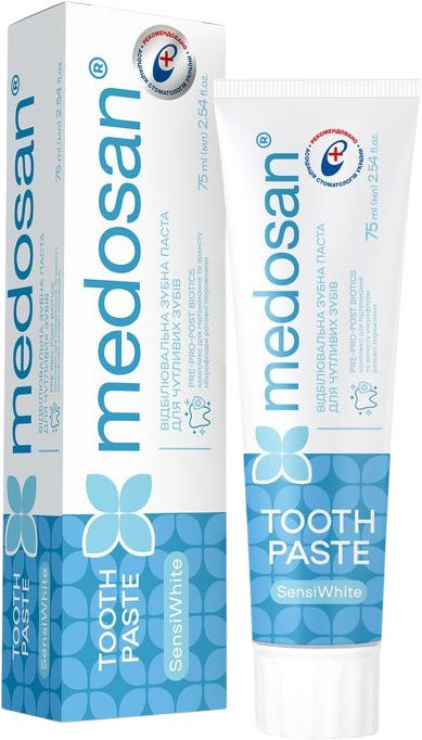 Зубна паста Medosan SensiWhite Відбілююча для чутливих зубів 75 мл