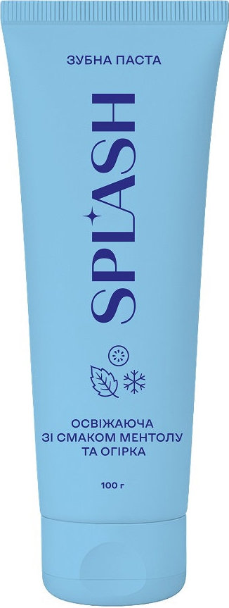 Splash зубная паста освежающая с отбеливающим эффектом со вкусом  ментола и огурца , 75мл фото 2