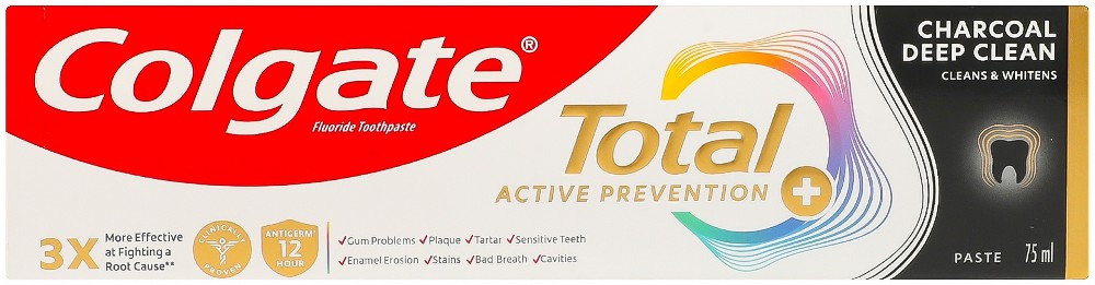 Зубная паста Colgate total charcoal deep clean 75 мл