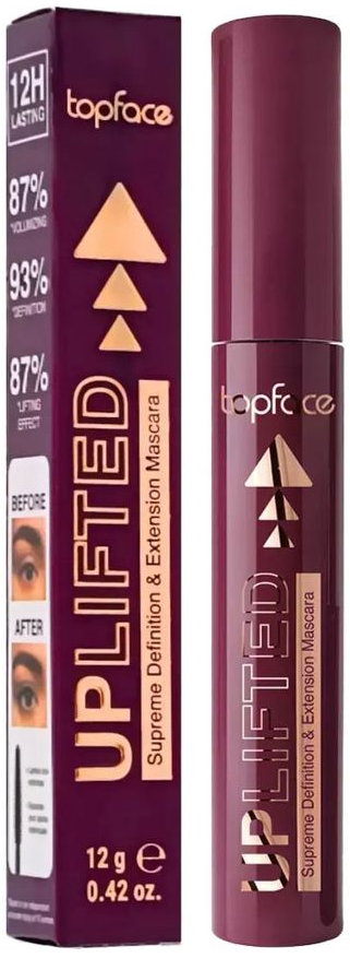 Туш для вій TopFace Uplifted Supreme Definition & Extension Mascara чорна 12 г фото 1