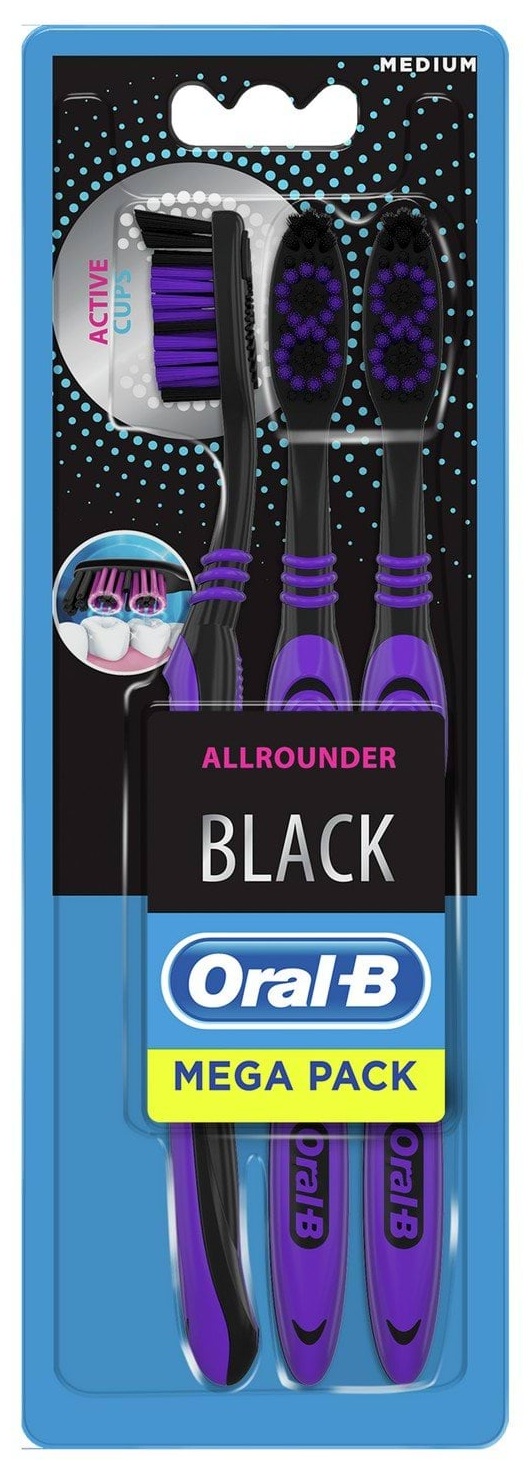 Зубна щітка Oral-B Всебічне чищення Black, 3 шт. 1
