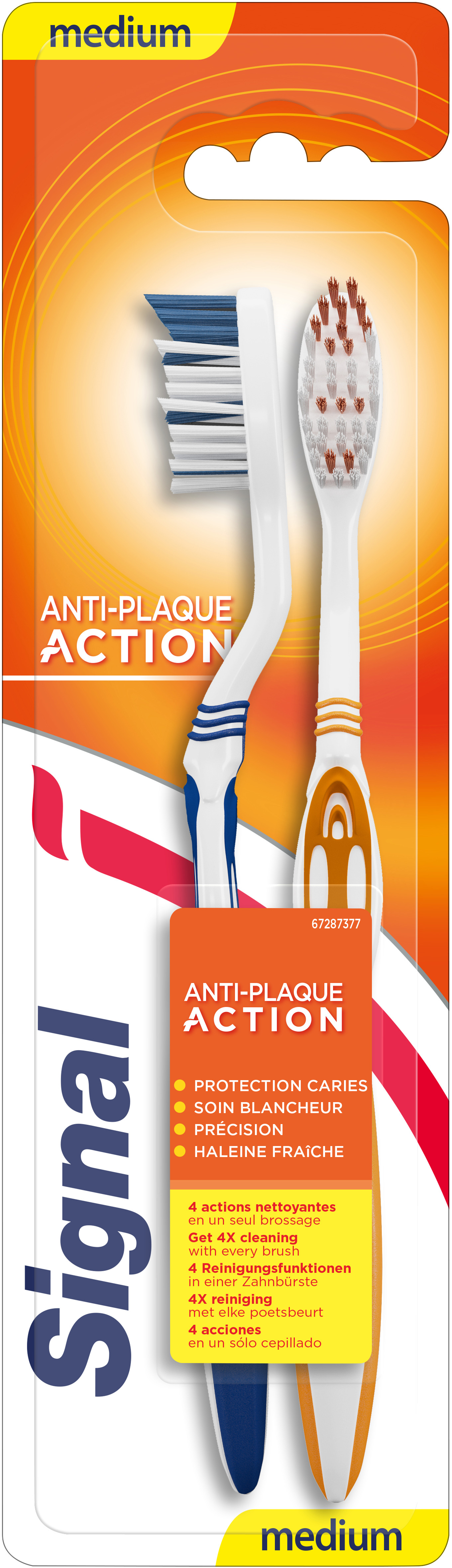 Набір зубних щіток Signal Anti-Plaque Toothbrush середньої жорсткості 2 шт. фото 2