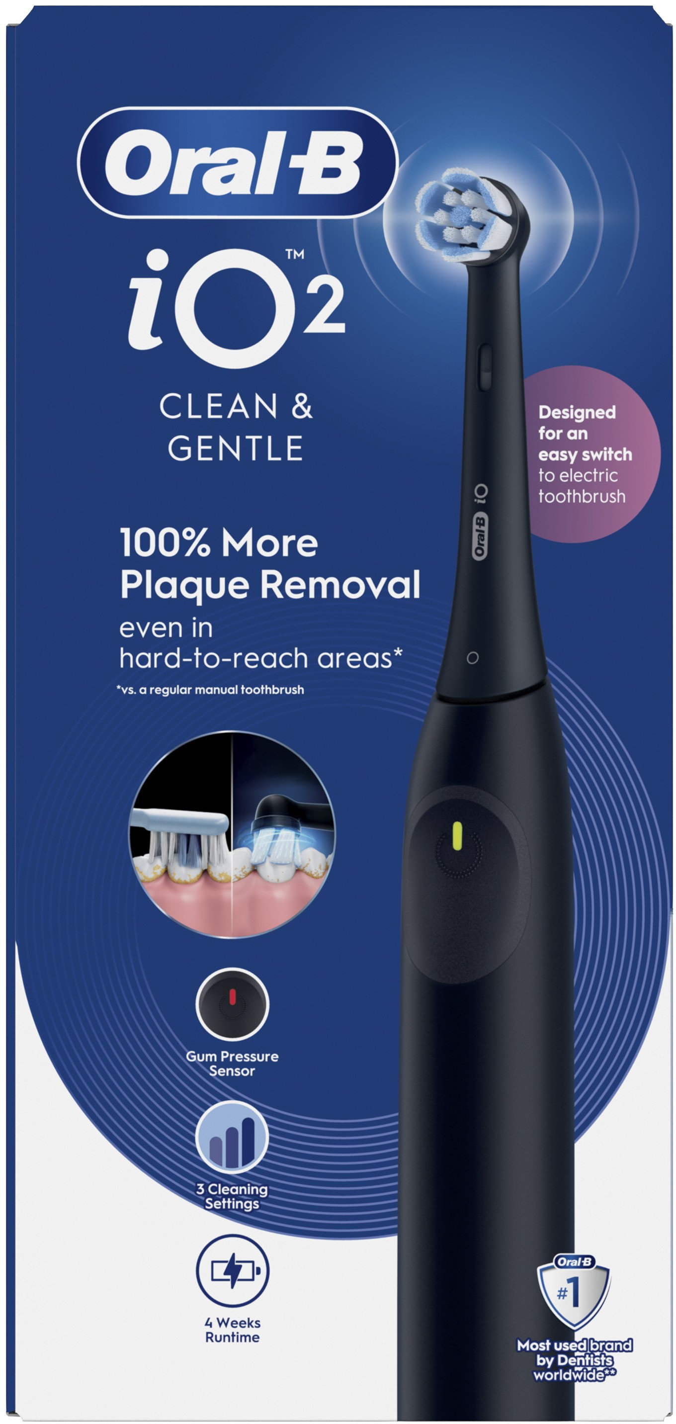 Електрична зубна щітка Oral-B iO 2 Ультрачорна 1 шт. фото 6