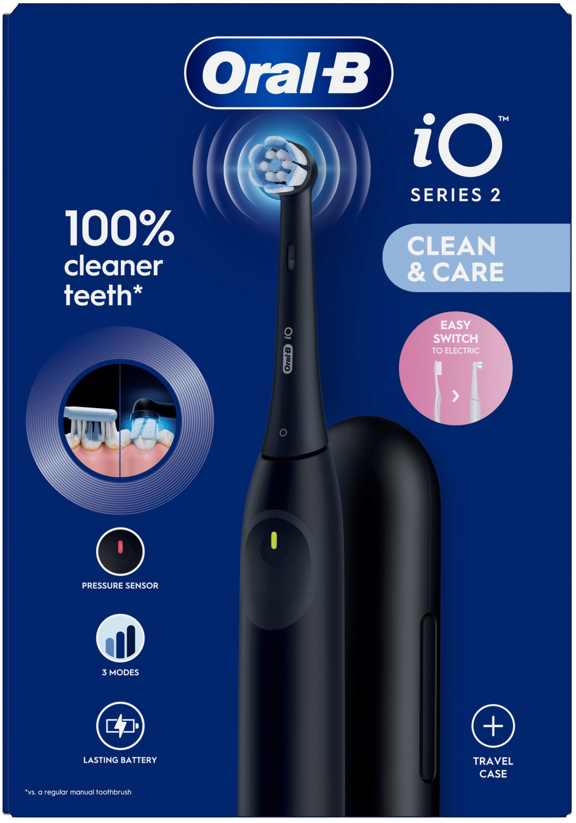 Электрическая зубная щетка Oral-B iO 2 Ультрачерная + Дорожный чехол фото 7