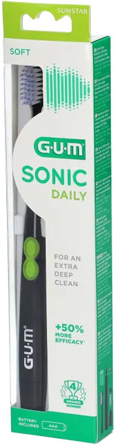 Електрична зубна щітка GUM Sonic Daily чорна фото 1