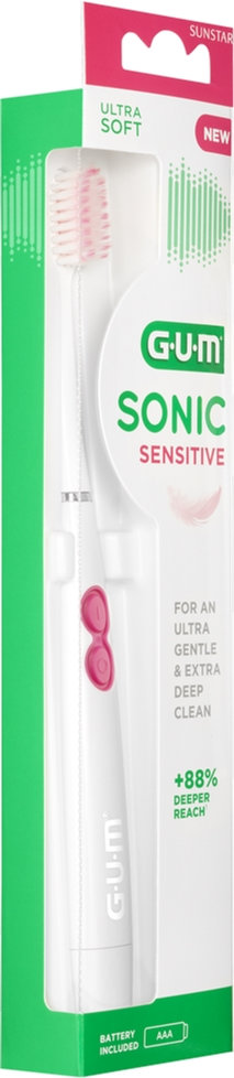 Електрична зубна щітка GUM Sonic Sensitive біла фото 3