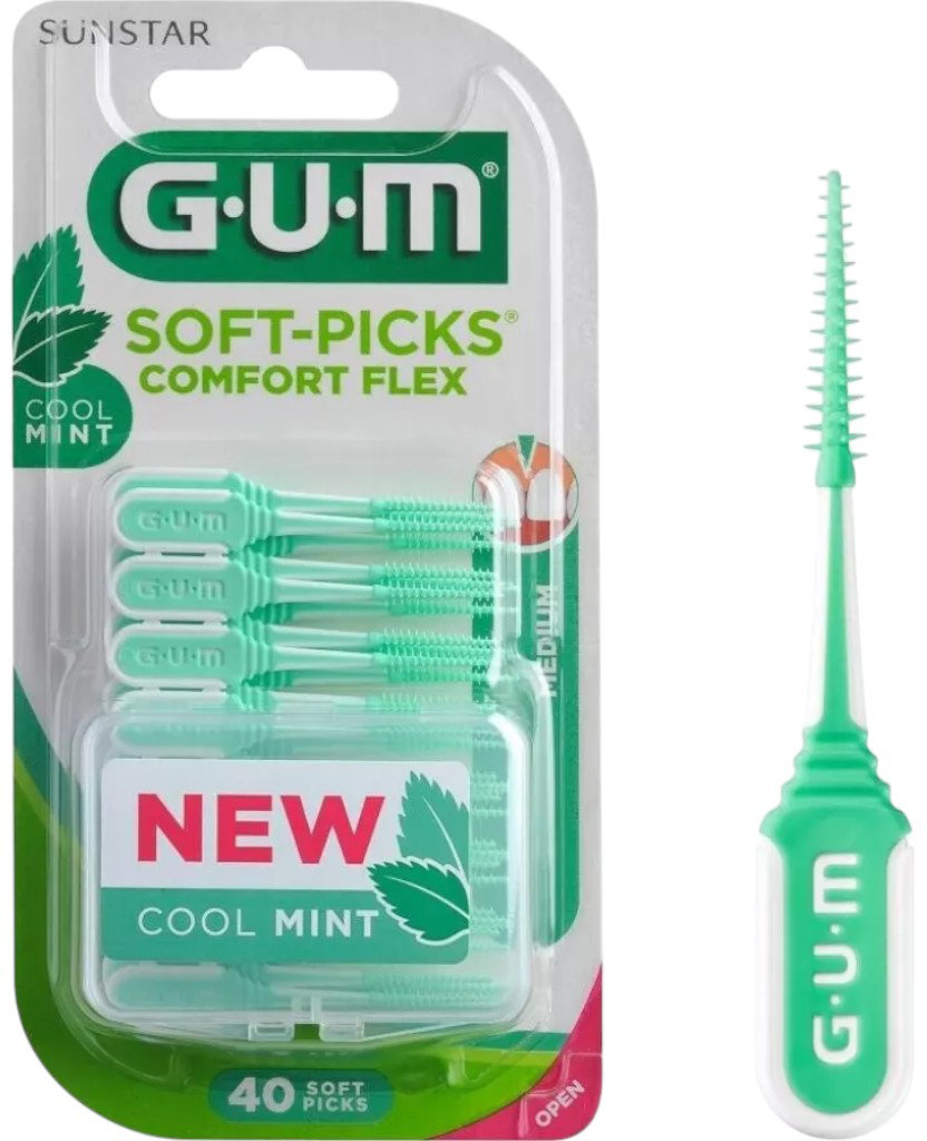Набір міжзубних стандартних щіток GUM Soft Picks Comfort Flex Mint 40 шт. 1