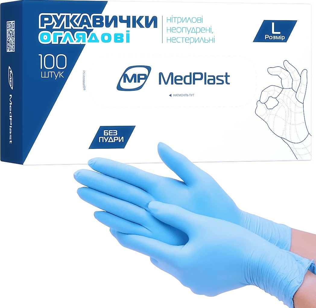 MedPlast перчатки смотровые нитриловые неопудренные, размер L фото 4