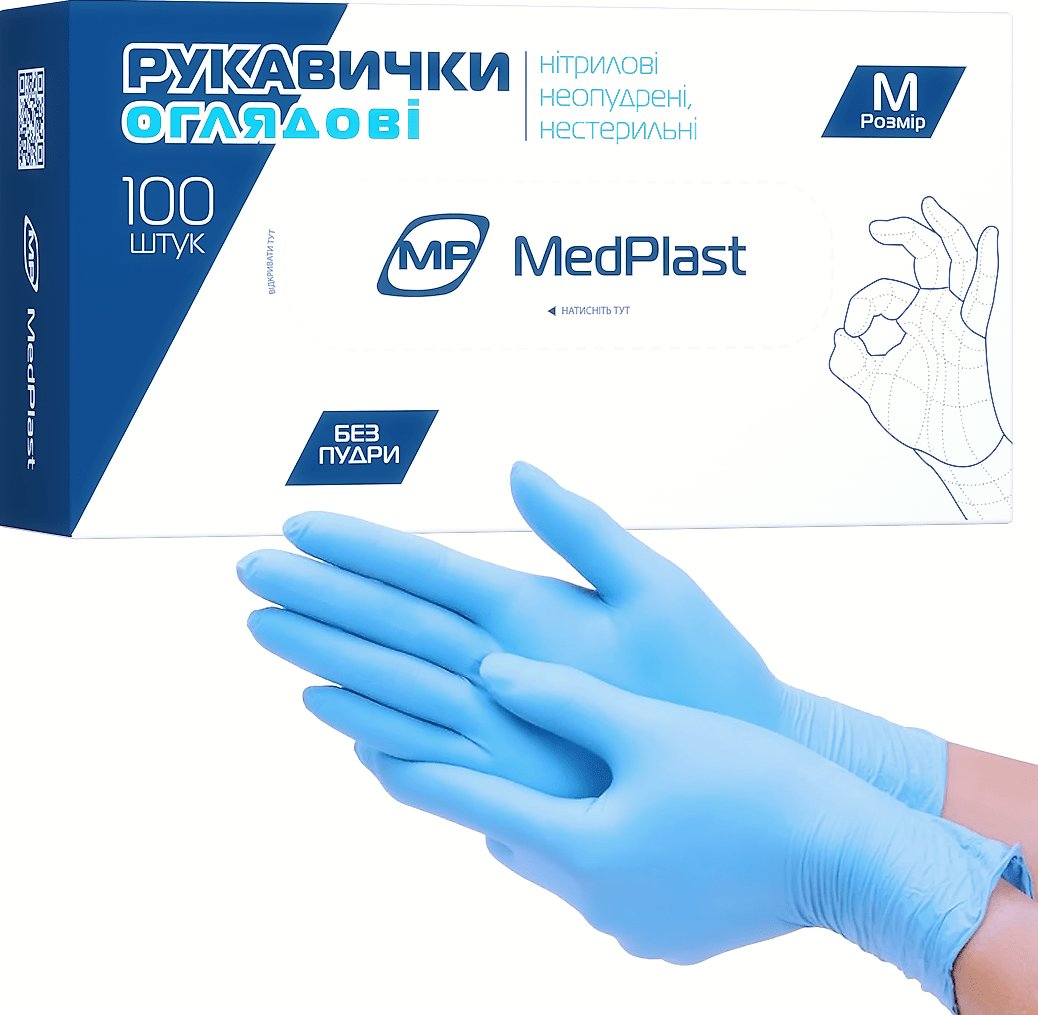 MedPlast перчатки смотровые нитриловые неопудренные, размер M фото 1