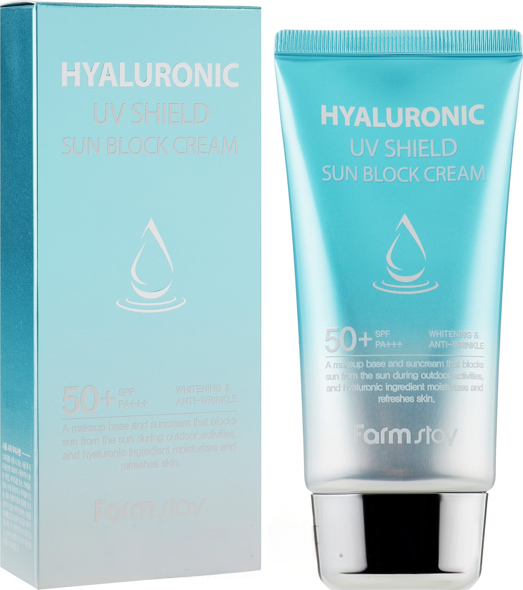 Крем для лица FarmStay Hyaluronic Acid SPF50+ солнцезащитный увлажнение и упругость 60 г фото 1