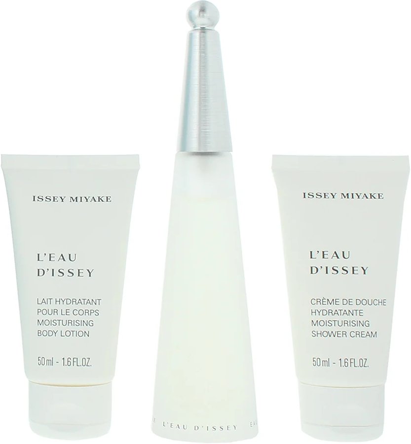 Набір парфумований Issey Miyake L'eau d'Issey (туалетна вода 50 мл + лосьйон для тіла 50 мл + гель для душу 50 мл) фото 1