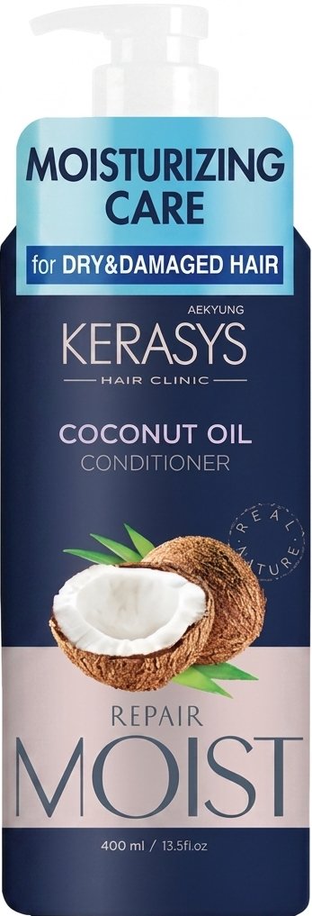 KeraSys Real Natural Кондиціонер для волосся Moisturizing Coconut Oil, 400 мл