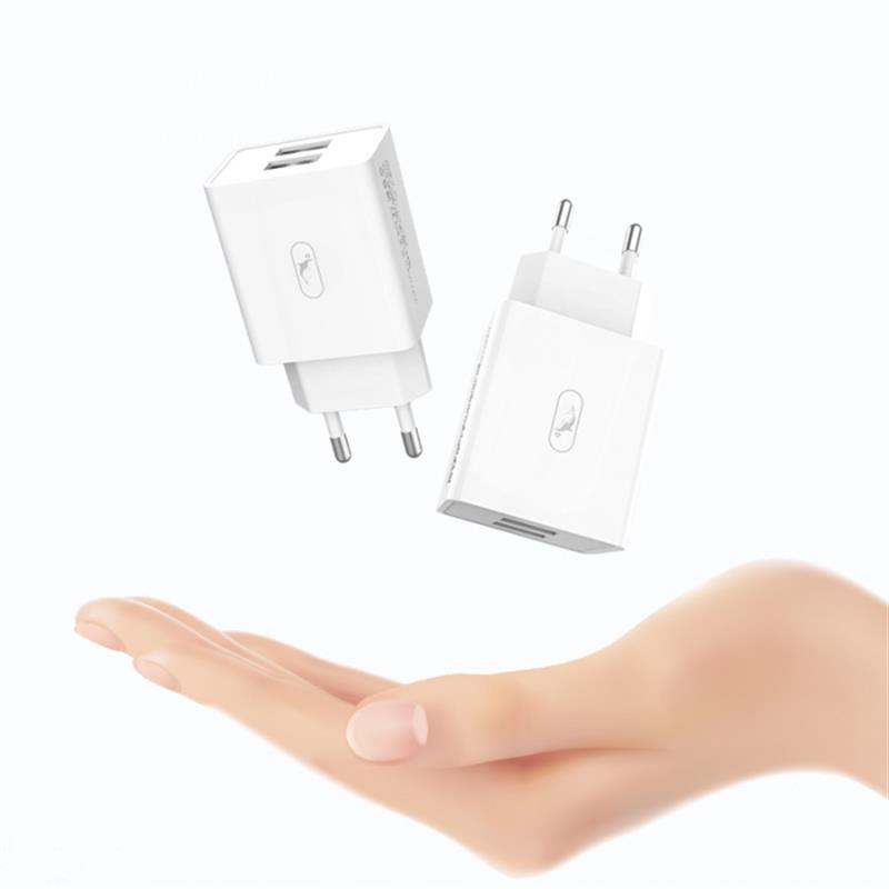 Сетевое зарядное устройство SkyDolphin SC30 (2USB/2.1A) белый фото 2