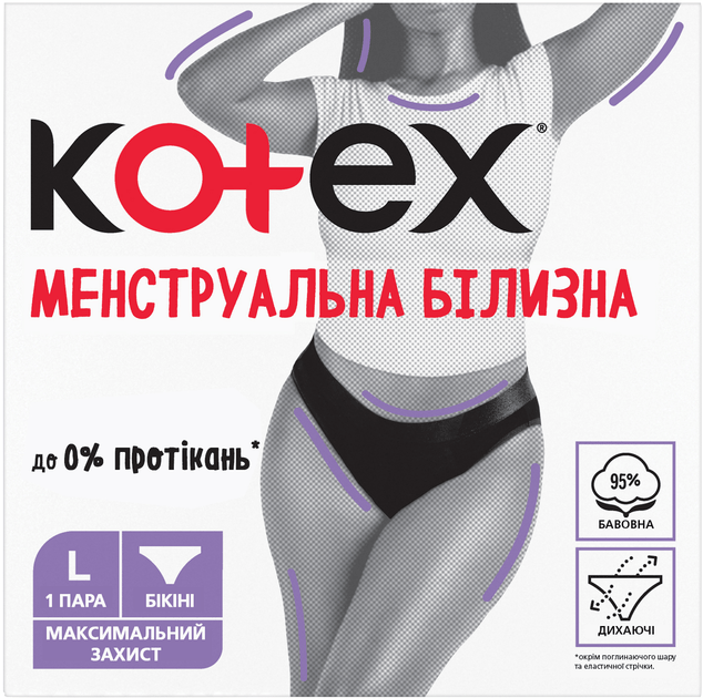 Kotex менструальные трусики размер L, 1шт