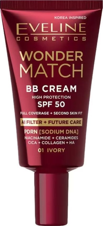 Eveline тональний ВВ-крем д/обличчя WONDER MATCH SPF50 01 IVORY 1