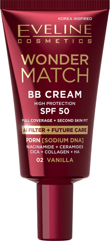 Тональний ВВ-крем для обличчя Eveline Cosmetics Wonder Match SPF 50, 02 Vanilla 30 мл фото 2