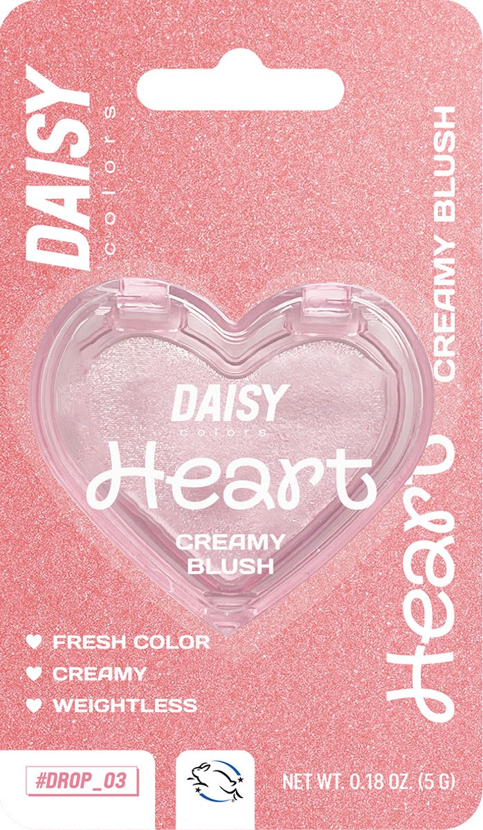 DAISY COLORS Кремові румяна для обличчя Heart Creamy Blush 01 (Blister)