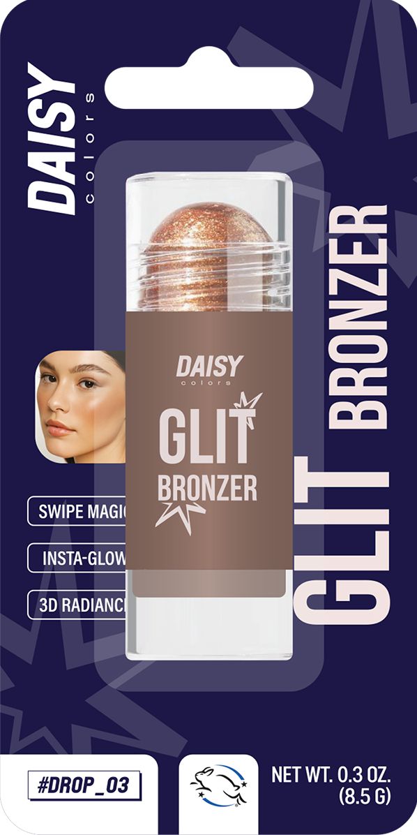 DAISY COLORS Сяючий стік для обличчя Glit Bronzer (Blister) 1